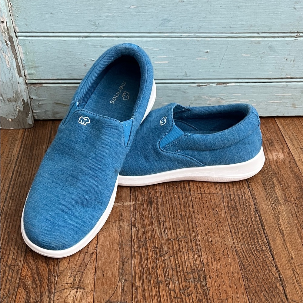 Women’s Merinos Blue Wool Slip-Ons